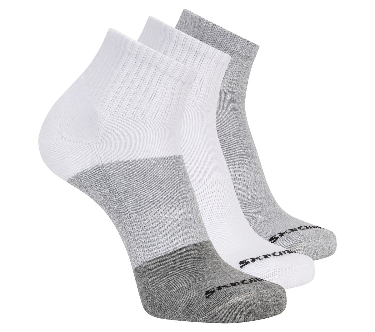 Skechers 3 Pack Men's Colorblock Quarter Socks